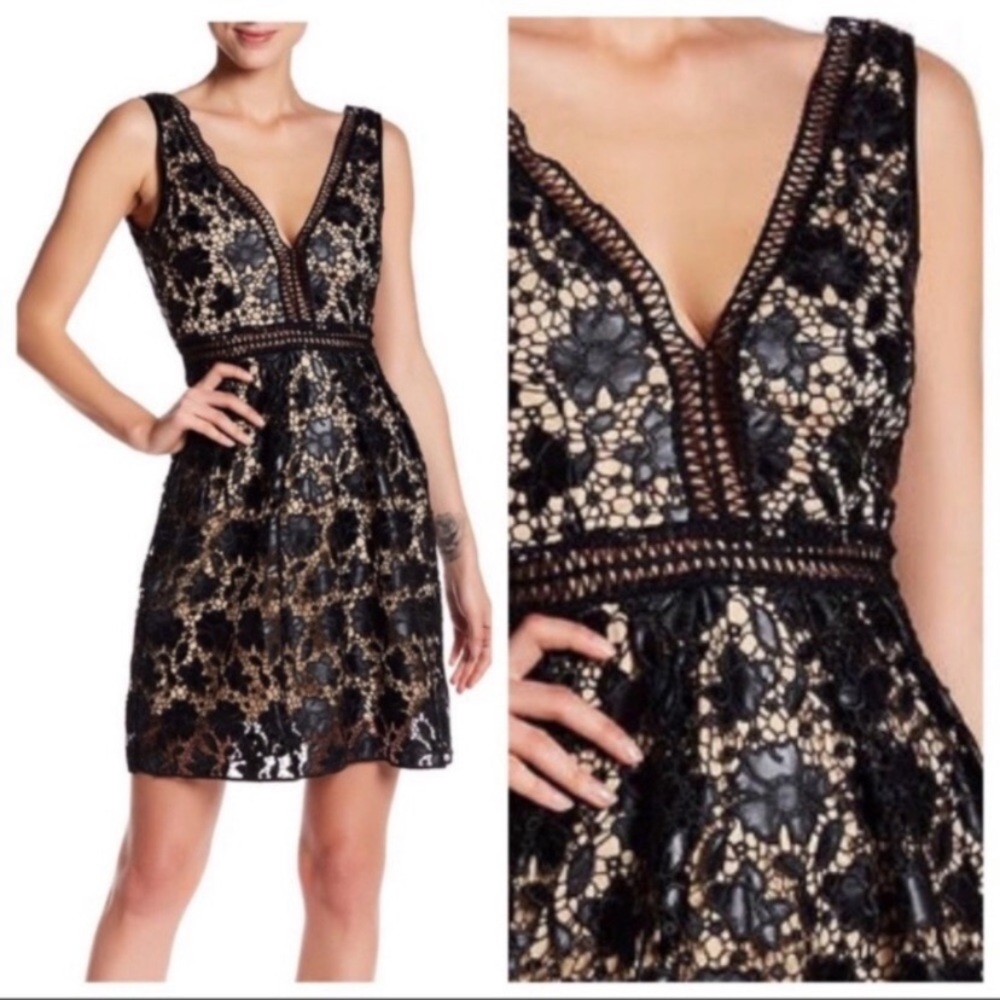 Romeo & Juliet Couture Faux Leather Crochet Dress - Picture 3 of 8